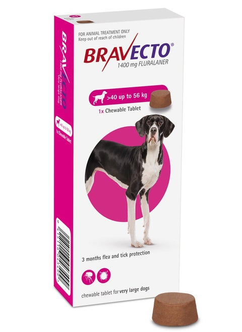 Bravecto Chewable Tablet For Very Large Dogs (40 – 56 Kg) X 1 Tablet