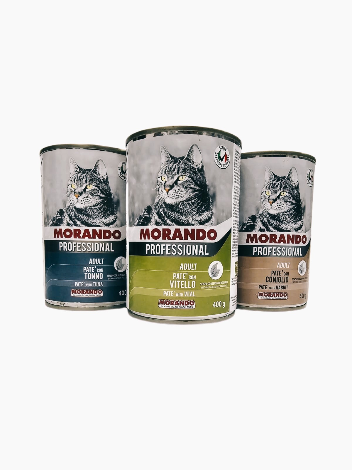Italian Morando wet cat food cans (400g)