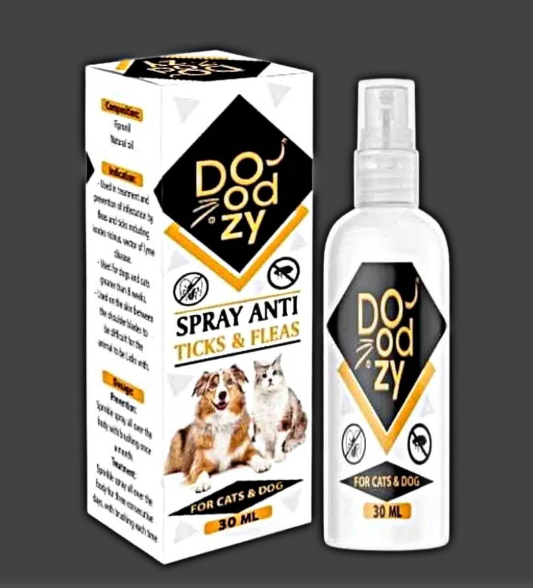 Doodzy Spray Anti Ticks & Fleas (30ml) For Cats and Dogs